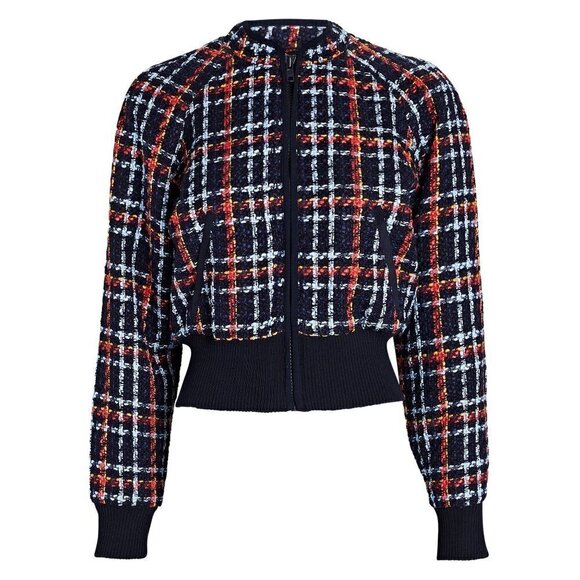 💕MOTHER💕 The Mock Neck Ribbed Jacket ~ Beat By Beat XS NWT Plaid 80s - Picture 11 of 16